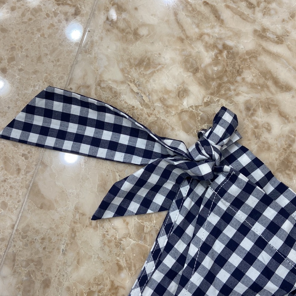 🛍️Tory Burch Gingham Romper. Blue and white. Size XS. NWT - Picture 7 of 12